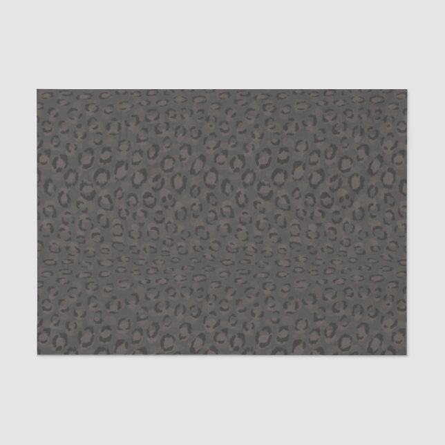 Papier Mousseline Monogramme gris noir frais d'impression de guépard (Recto)