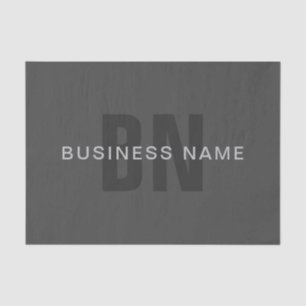 Papier Mousseline Monogramme moderne gris foncé modifiable Modèle de