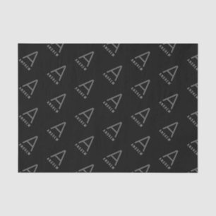 Papier Mousseline Monogramme moderne noir personnalisé