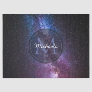 Papier Mousseline Monogramme personnalisable à voie lactée