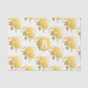 Papier Mousseline Monogramme personnalisé de roses de luxe brillante