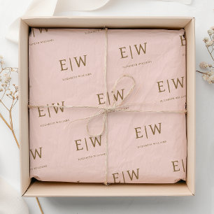 Papier Mousseline Monogramme rose Entreprise Emballage
