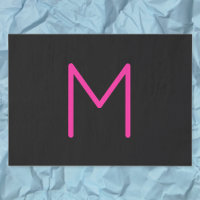 Monogramme rose et noir moderne modifiable
