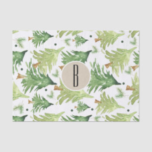 Papier Mousseline Monogramme rustique moderne Papier d'emballage de