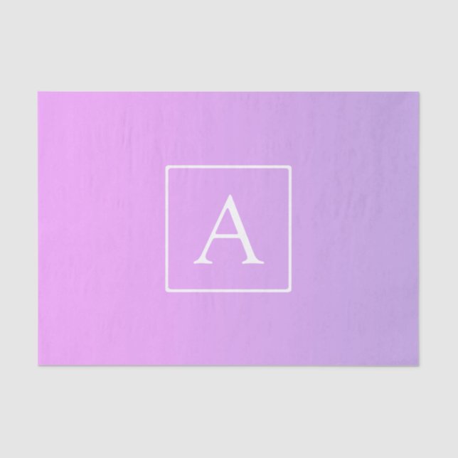 Papier Mousseline Monogramme simple | Ombre subtil rose/violet (Recto)