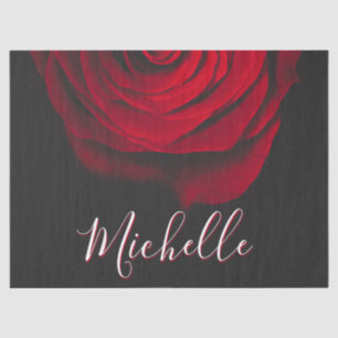 Papier Mousseline Monographie personnalisée rouge rose vintage photo