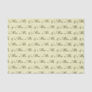 Papier Mousseline Monsieur et Madame Mariage élégant mariée et marié