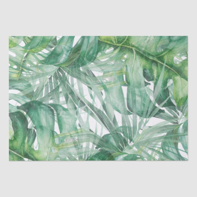 Papier Mousseline Monstera Feuille Tropical (Recto)