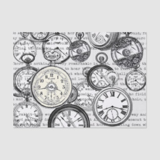 Papier Mousseline Montre de poche victorienne Alice au pays des merv