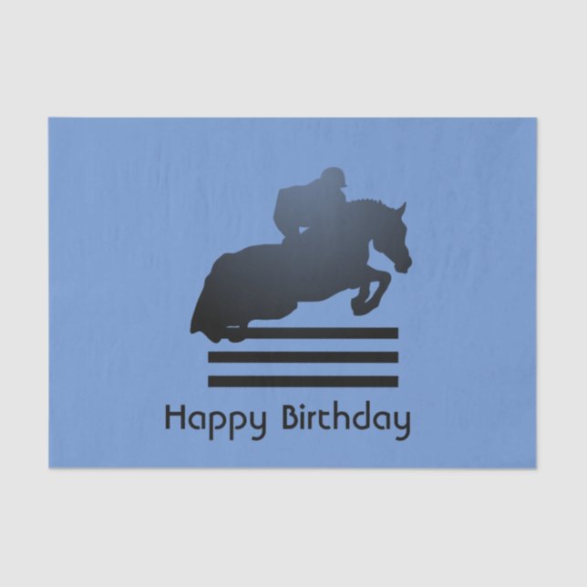 Papier Mousseline Montrez le cavalier qui franchit un obstacle. (Recto)