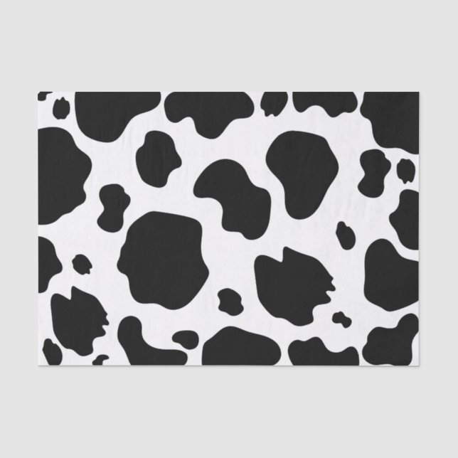 Papier Mousseline Moo Cow Spots Imprimer Black & White Anniversaire  (Recto)