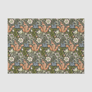 Papier Mousseline Morris BlackBackground 1896 Compton Floral Pattern