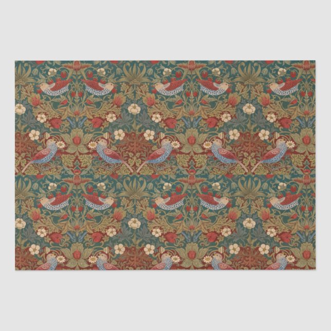 Papier Mousseline Morris - Voleur de fraises #2 Motif floral (Recto)