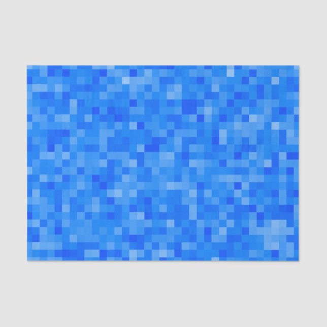 Papier Mousseline Mosaïque bleue de pixel (Recto)