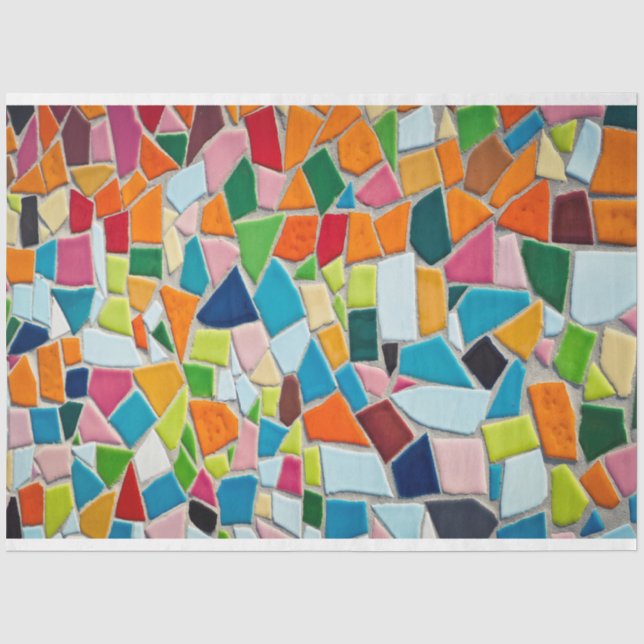 Papier Mousseline mosaïque carreaux papier de tissu (Recto)