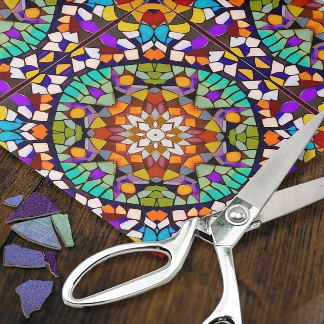 Papier Mousseline Mosaïque circulaire - effet 3D - Découpage (Créateur téléchargé)