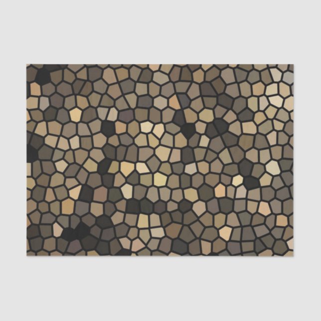 Papier Mousseline Mosaïque noire, beige et Brown (Recto)