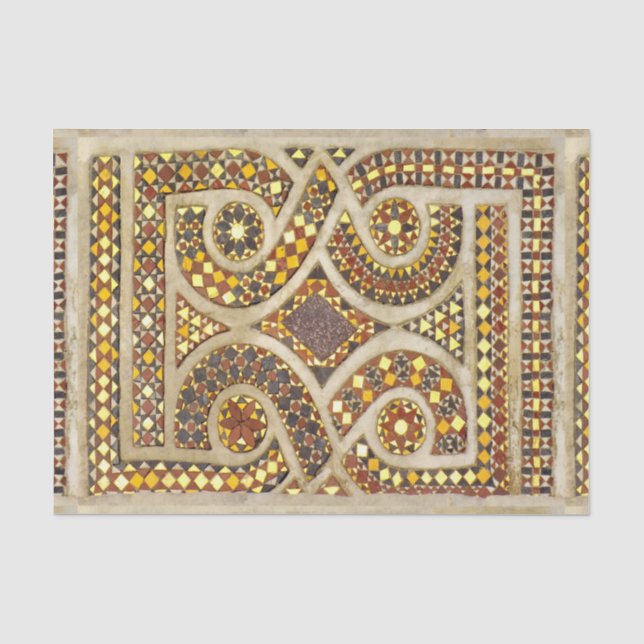 Papier Mousseline Mosaïques médiévales personnalisables (Recto)