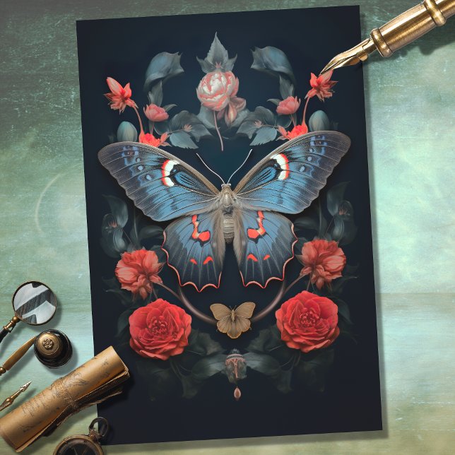Papier Mousseline Moth Dark Academia 2 Document de découpage (Créateur téléchargé)