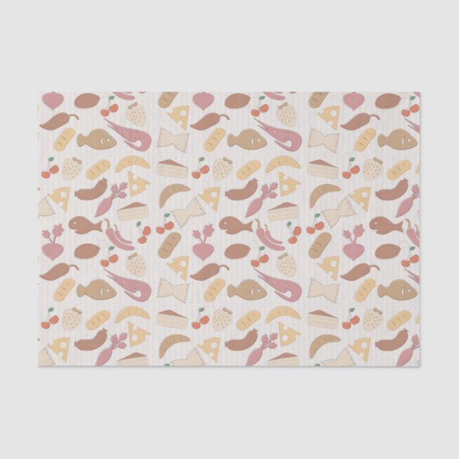 Papier Mousseline Motif 2 de nourriture (Recto)