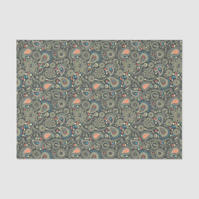 Papier Mousseline Motif 3 de Paisley (Recto)