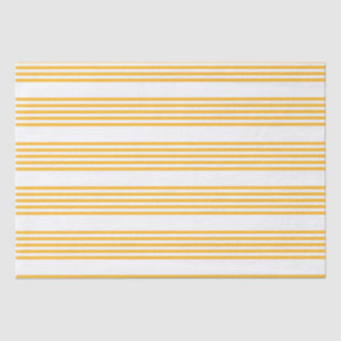 Papier Mousseline Motif à cinq bandes jaune et blanc ensoleillé
