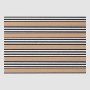 Papier Mousseline Motif à cinq bandes noir et blanc avec bronzage