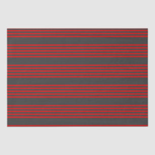 Papier Mousseline Motif à cinq bandes rouge et charbon de bois