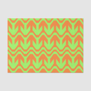 Papier Mousseline Motif à double flèche orange et vert