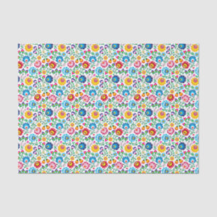 Papier Mousseline Motif à fleurs d'art populaire 2