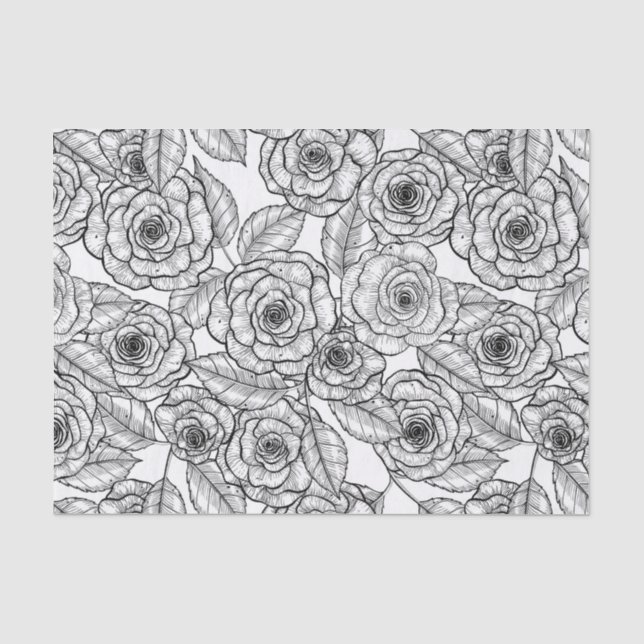 Papier Mousseline Motif à main rose (Recto)