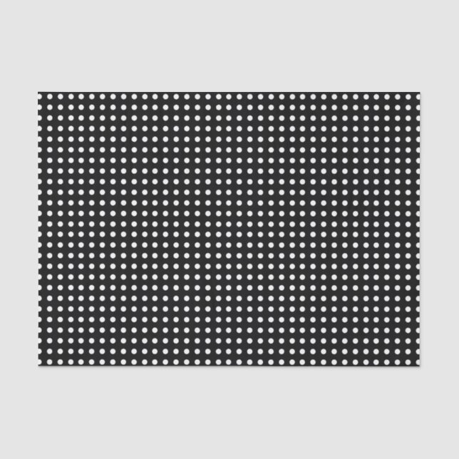Papier Mousseline Motif à points polka noir et blanc mignon Hallowee (Recto)