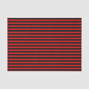 Papier Mousseline Motif à rayures noires et rouges gras