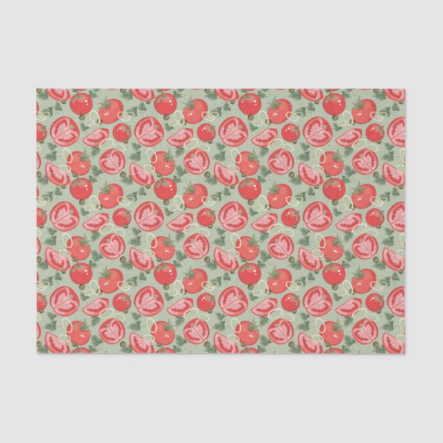 Papier Mousseline Motif abstrait avec la tomate (Recto)