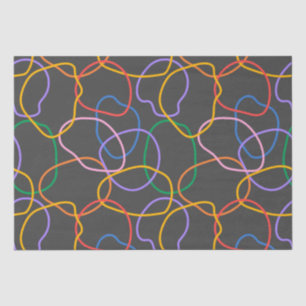 Papier Mousseline Motif Abstrait coloré Wavy Lines