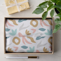 Motif Abstrait Moderne Boho aux Formes en Sarcelle