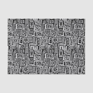 Papier Mousseline Motif Abstrait noir & blanc en gras