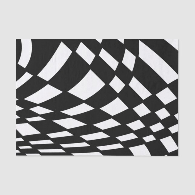 Papier Mousseline motif Abstrait - noir et blanc. (Recto)