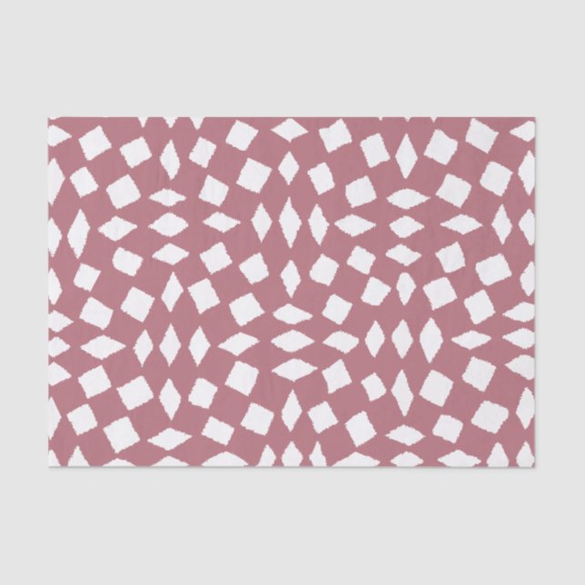 Papier Mousseline Motif Abstrait Retro Rose Gold Checker (Recto)