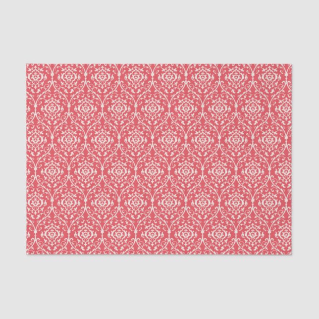 Papier Mousseline Motif Abstrait rouge marocain (Recto)