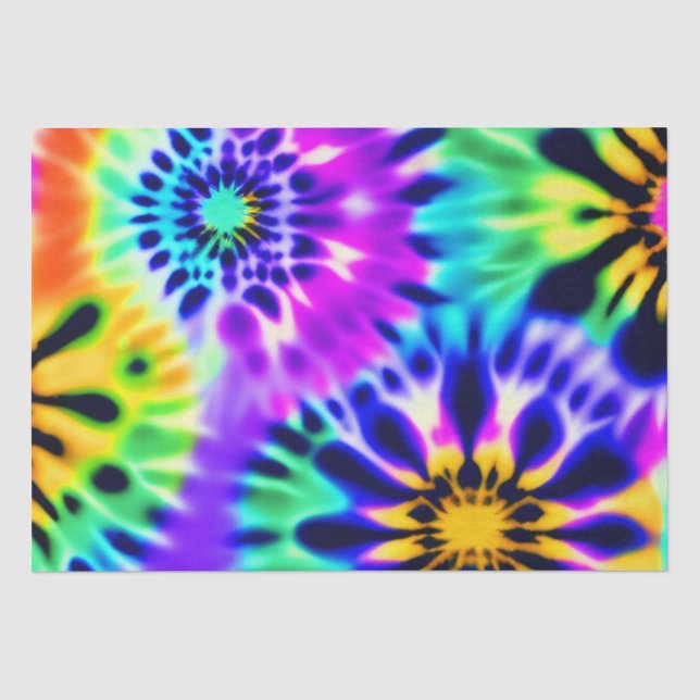 Papier Mousseline Motif Abstrait Tie Dye Adire (Recto)