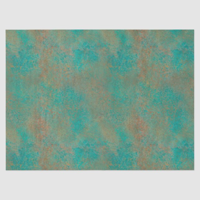 Papier Mousseline Motif Abstrait Turquoise de cuivre du sud-ouest (Recto)