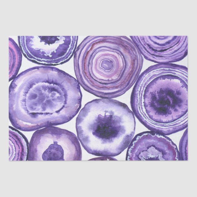Papier Mousseline Motif agate violet (Recto)