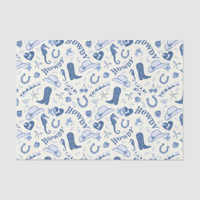 Papier Mousseline Motif amusant de club de bach Cowgirl côtière (Recto)