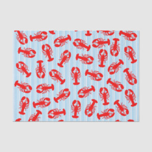 Papier Mousseline Motif animal de homard rouge sur les rayures