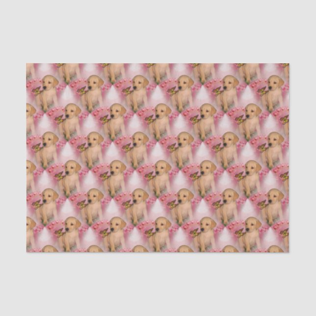 Papier Mousseline Motif animal de marionnettes du laboratoire jaune (Recto)