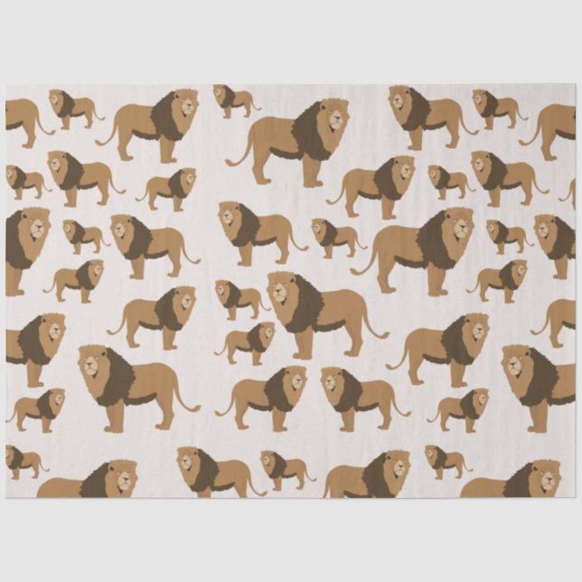 Papier Mousseline Motif animal du lion de la jungle (Recto)