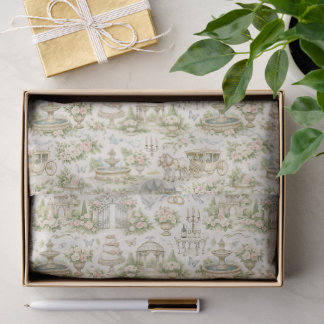 Papier Mousseline Motif aquarelle de mariage de jardin français roma