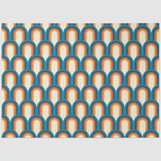 Papier Mousseline Motif arc-en-ciel Arche rétro coloré (Recto)