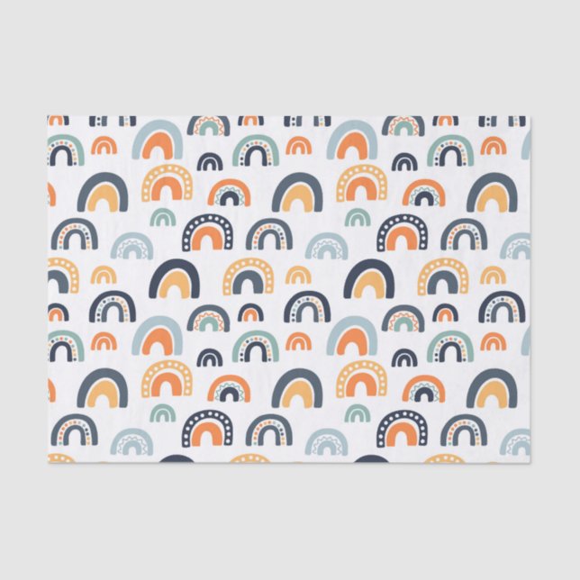 Papier Mousseline Motif arc-en-ciel Boho (Recto)